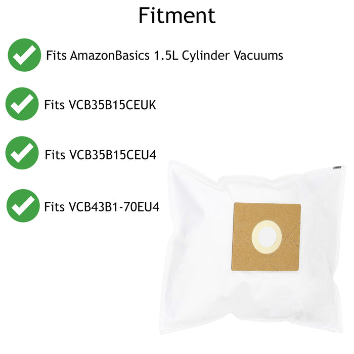 Dust Bags for AMAZONBASICS VCB35B15CEUK VCB35B15CEU4 1.5L Vacuum G51 x 10