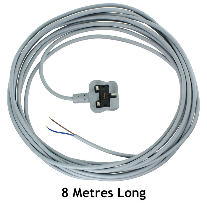 Mains Cable for VAX Vacuum Cleaner Hoover Lead Grey 8M Replacement