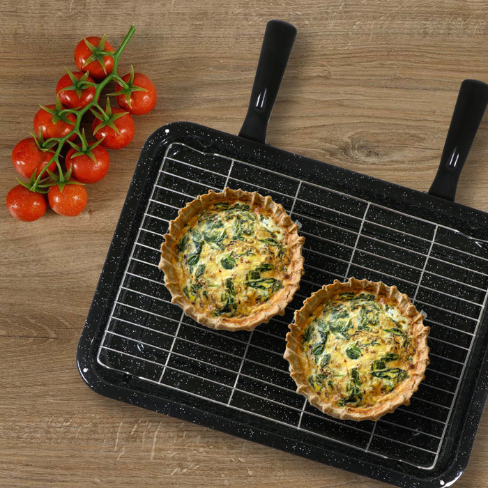 Large Grill Pan, Rack & Dual Detachable Handles for HOTPOINT Oven Cookers