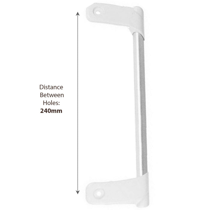 Long Bar Grab Handle for Ariston Fridge Freezer (White / Silver)