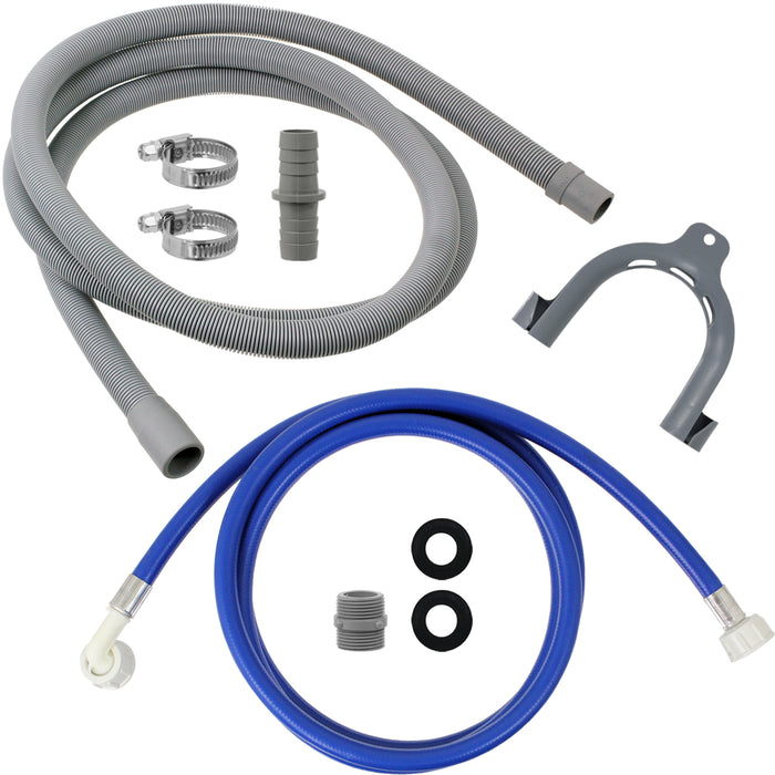Fill Water Pipe Drain Hose Extension Outlet Kit for MIDEA HADEN HISENSE Washing Machine 2.5m