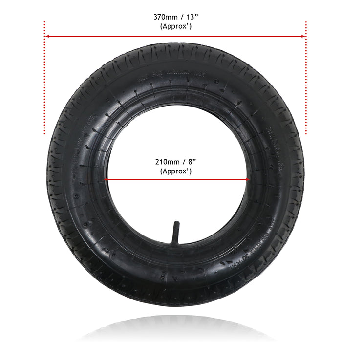 Wheelbarrow Wheel Tyre and Inner Tube - 3.50-8, 35PSi (Pack of 2 Tyres)