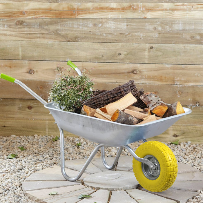 10" Solid Wheelbarrow Wheel Tubeless Barrow Tyre Burst & Puncture Proof Spare x 2