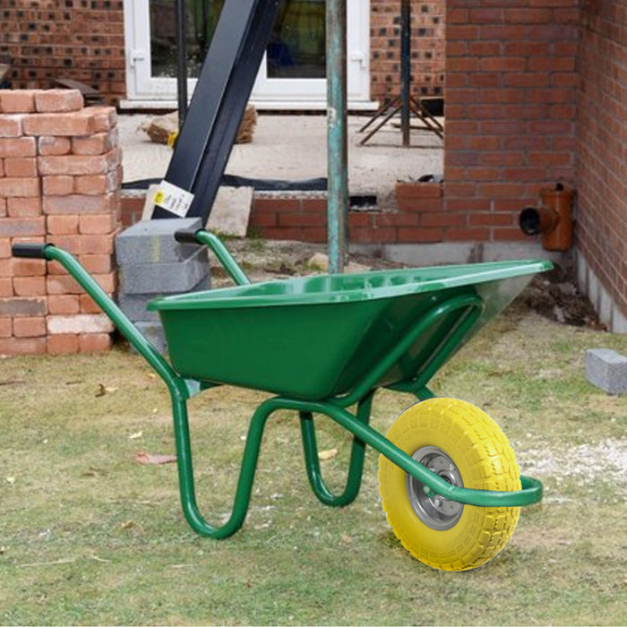 10" Solid Wheelbarrow Wheel Tubeless Barrow Tyre Burst & Puncture Proof Spare x 2