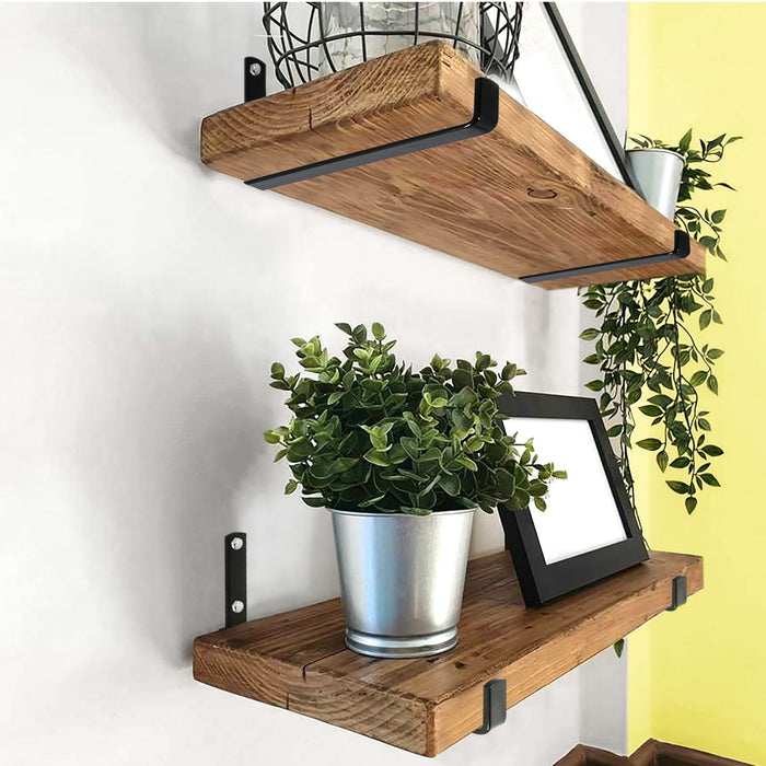 Rustic Shelf Brackets Scaffold Board Industrial Vintage Handmade Steel Metal x 2