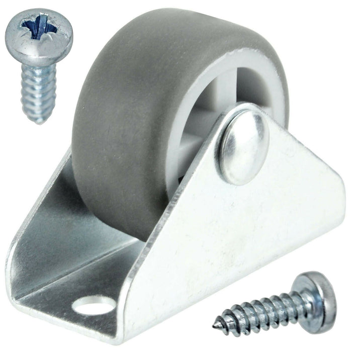 Castor Wheel Caster Wheels 32mm 1'' Mini + Screws Divan Bed Drawer Cabinet x 16