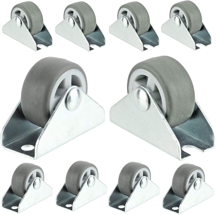 Castor Wheel Caster Wheels 32mm 1'' Mini + Screws Divan Bed Drawer Cabinet x 16