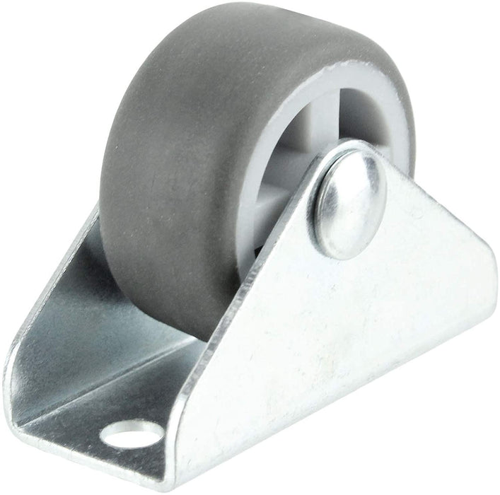 20 x UNIVERSAL 32mm Rubber Castor Trolley Wheels Fixed Middle 1'' Small Mini