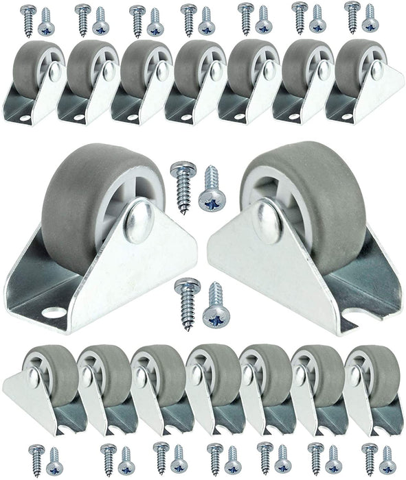 Castor Wheels Low Level Furniture Flight Case Mini 32mm Caster 1'' x 16 + Screws