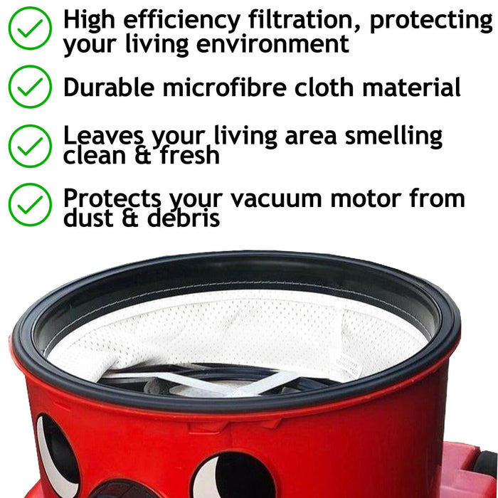 Filter & Reusable Bag for Numatic Henry Hetty James + 5 Fresheners