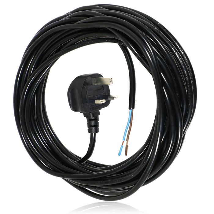XL Extra Long 12M Metre Black Cable Mains Power Lead for Vax Vacuum Cleaner (UK Plug)