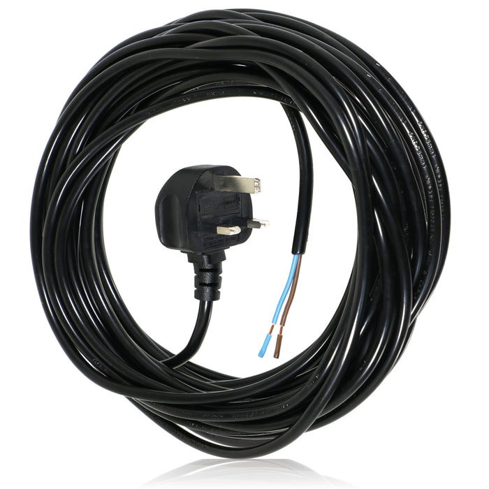 XL Extra Long 12M Metre Black Cable Mains Power Lead for SEBO Vacuum Cleaner (UK Plug)