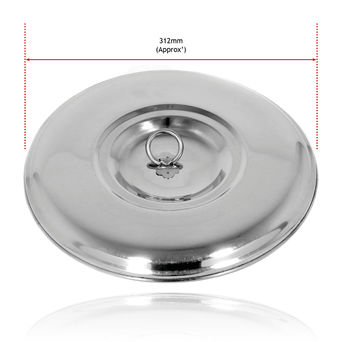 12L Metal Bucket + Lid Stainless Steel Fire Sand Garage Spill Pail Handle