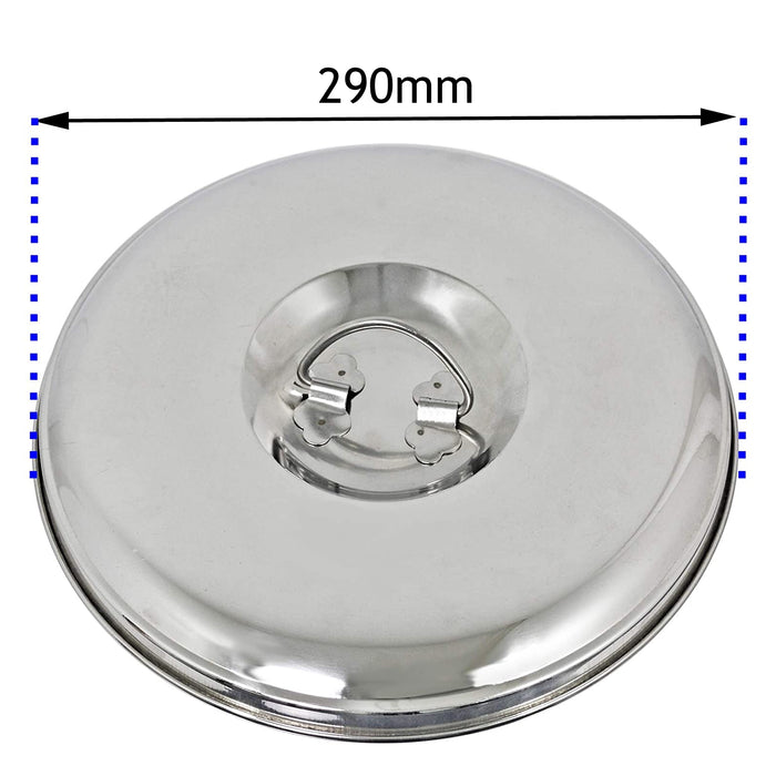 Stainless Steel Bucket Lid 12 Litre with Handle Universal 12L 290mm Cover Cap
