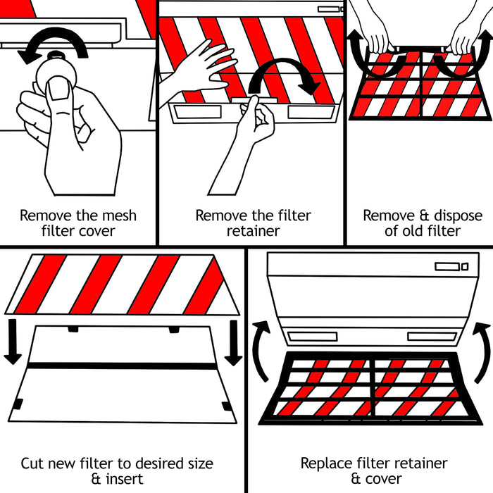 Filter for Schreiber Cooker Hood Mesh Grease Extractor Fan Vent Filters Metal 57 x 47cm x 2