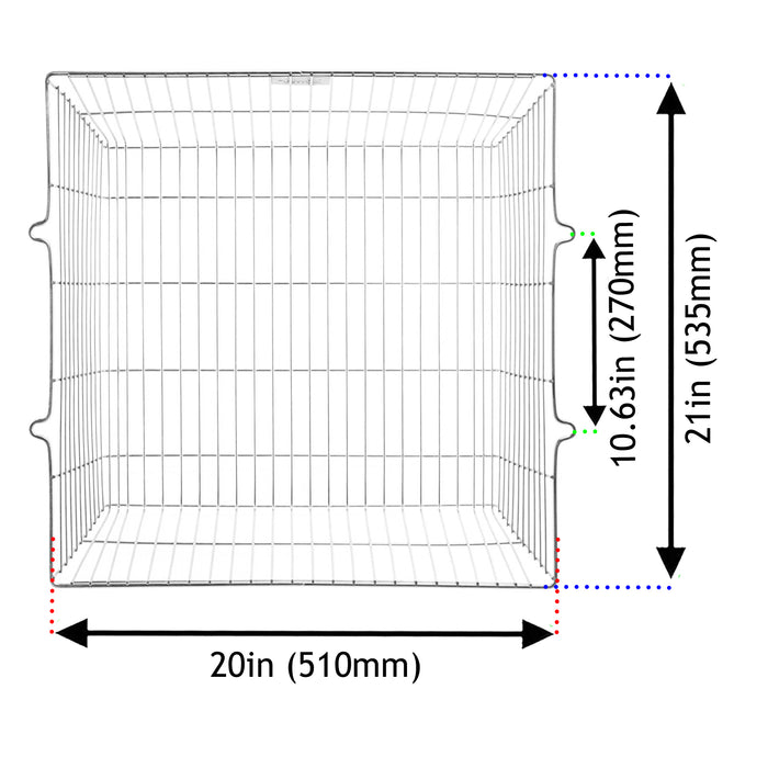 Universal Cooker Hob Vent Guard / Tumble Dryer Outlet Square Cage Zinc Coated (18'' x 18'' x 7'')