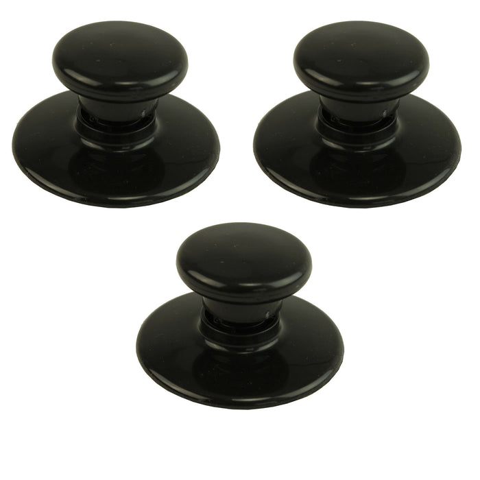 Round Universal Lid Knob x 3 for Slow Cooker Pot, Glass Saucepan - Heat Resistant Handle