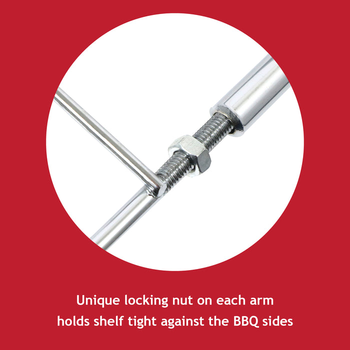 Adjustable Oven Shelf Universal Extendable Locking BBQ Grill Chrome