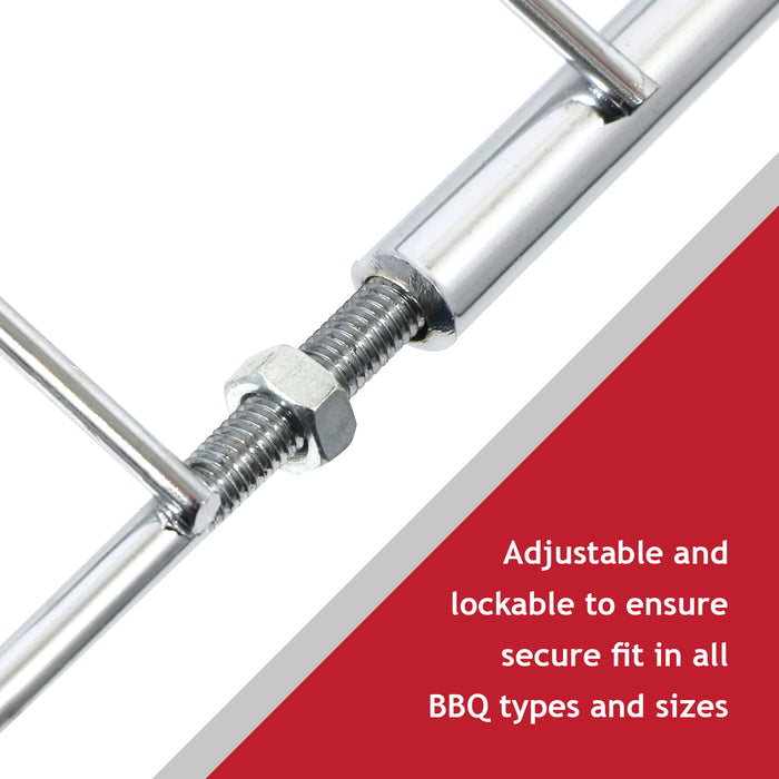 Adjustable Oven Shelf Universal Extendable Locking BBQ Grill Chrome