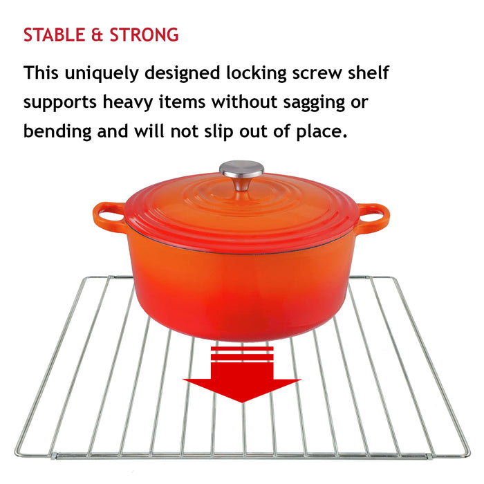 Adjustable Oven Shelf Universal Extendable Locking BBQ Grill Chrome