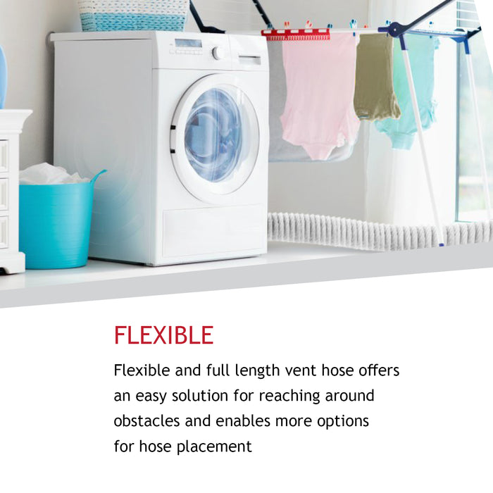 Extra Long Vent Hose & Screw Clips Kit for Hotpoint Tumble Dryer (6 Metre, 100mm Diameter)