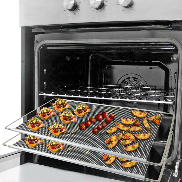 Oven Liner Shelf Adjustable UNIVERSAL Extendable Non Stick Baking Rack Tray - Pack of 2