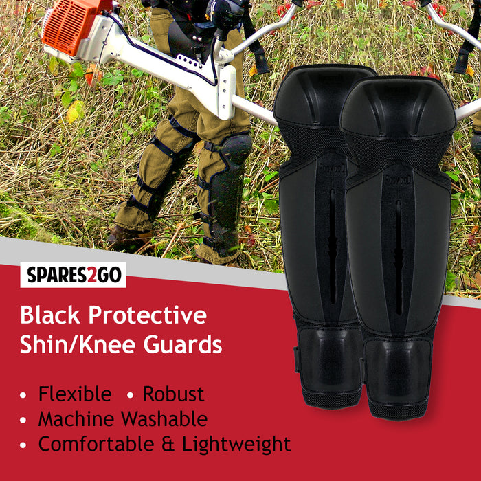 Knee & Shin Guards for Gardening (One Size, Black)