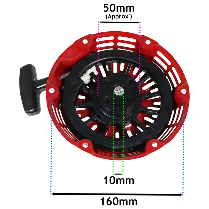 Recoil Starter for HONDA GX110 GX120 GX120K1 GX140 GX160 GX160K1 GX200 Engine Metal Pawls Cup Pull Cord Lawnmower