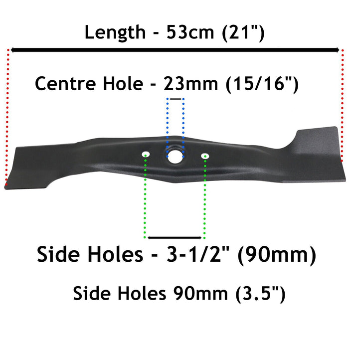 Blade for Honda HRB535 HRB536 HRD535 HRG536 HRH536 Lawnmower 21" 53cm x 2 Blades + Sharpener