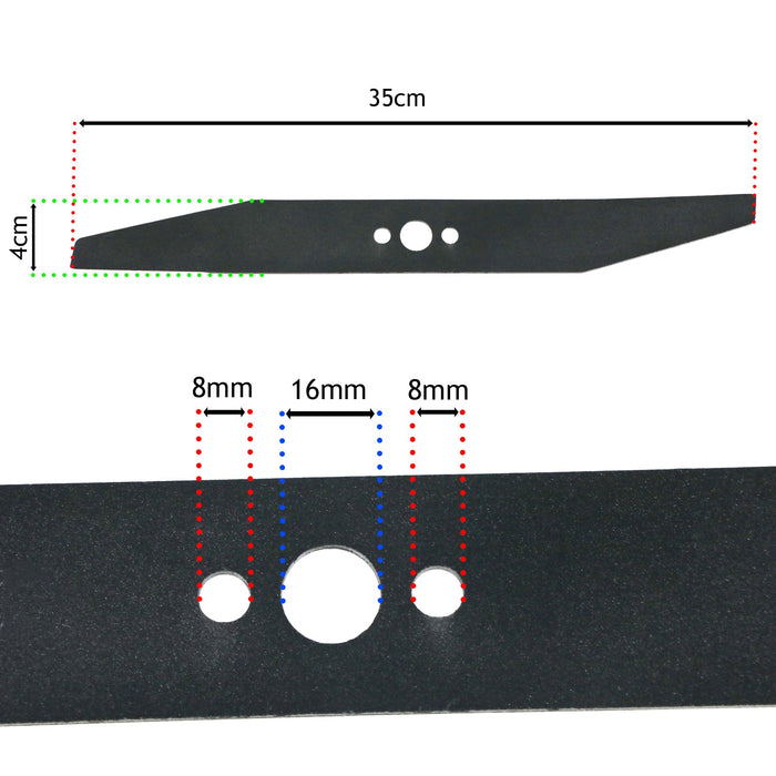 Lawnmower Blade for Flymo Hovervac 35 Turbo Vision Compact 350 35cm 350mm FLY008, 5127334-00/0, 5127334-90/1