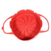 Air Fryer Basket Liner Silicone Pot Mat Non-Stick Multi Cooker Frying Round Tray With Handle Red
