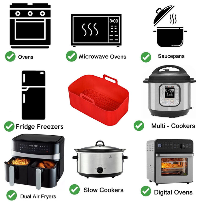 Basket for Salter Air Fryer EK4548 EK4750 EK5196 Drawer Liner Silicone Pot x 2