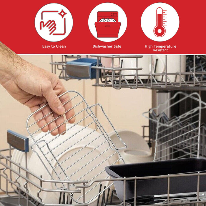 Air Fryer Rack Racks Double Drawer Basket Pot Grill Shelf Shelves Skewer x 2