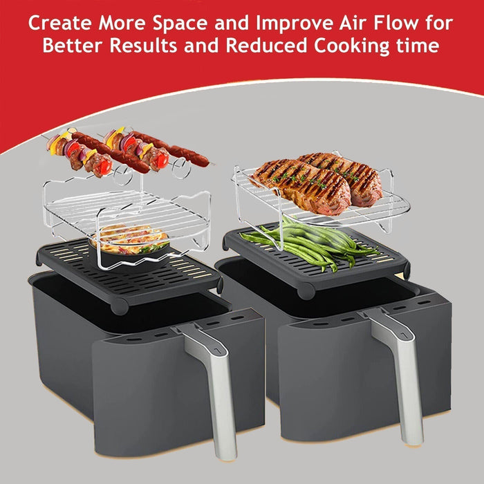 Racks for INSTANT VORTEX Air Fryer 7.6L Double Basket Grill Shelf Skewer x 2
