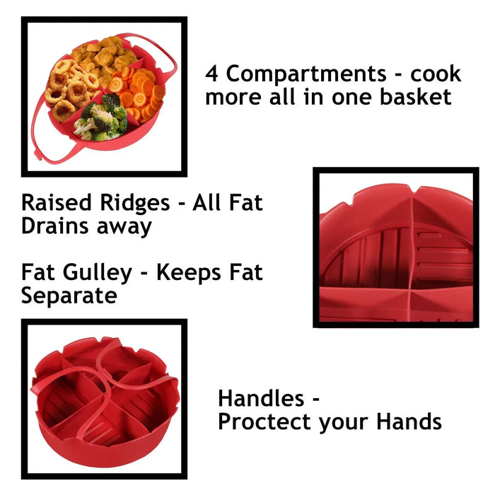 Basket Liner for TEFAL EasyFry Compact Classic Precision Air Fryer Red Silicone