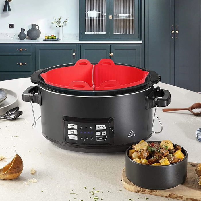 Slow Cooker Liner Basket Silicone Protector Divider Universal Round 3.5L 3.7L 4.7L 5L 5.6L 6.5L 7.5L