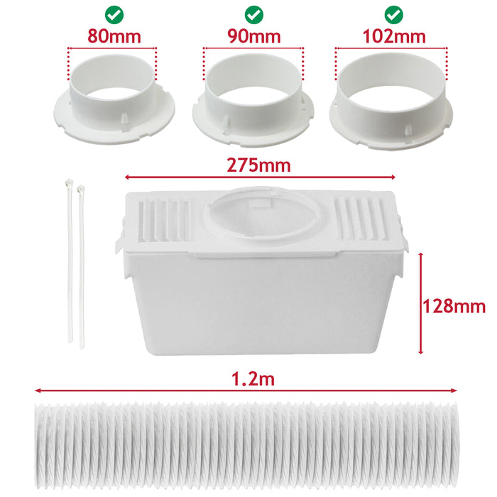 Vent Hose Condenser Kit with 3 x Adaptors for Tricity Bendix Tumble Dryer (1.2m)