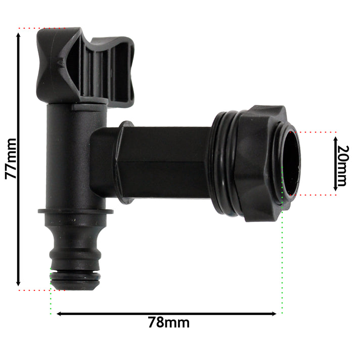 UNIVERSAL Water Butt Tap 3/4" BSP Quick Connect Rain Barrel Home Brew Beer