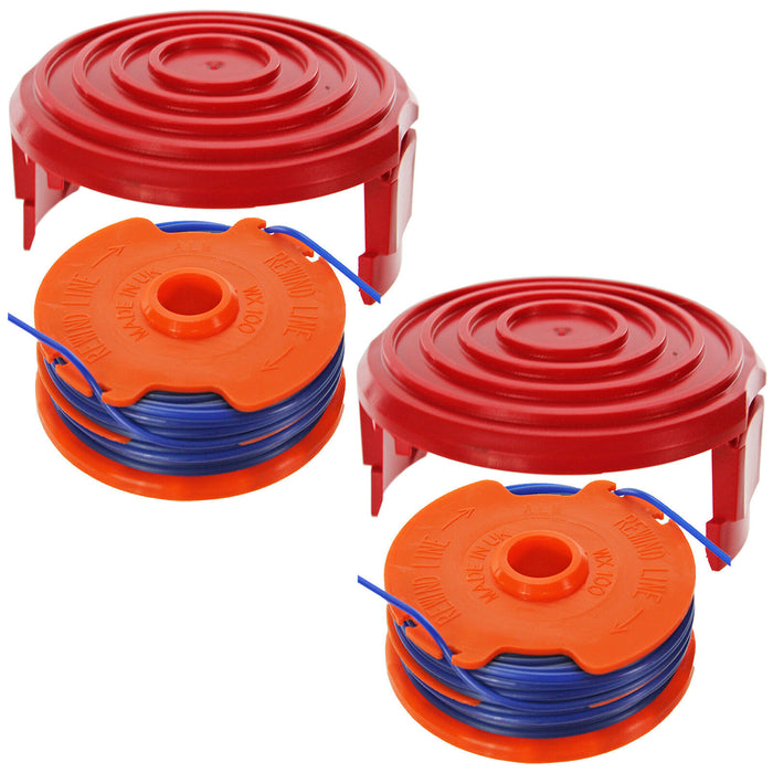 Dual Strimmer Line Spool Head Cover Cap Set for MCGREGOR 350w MET3525 Trimmer x2