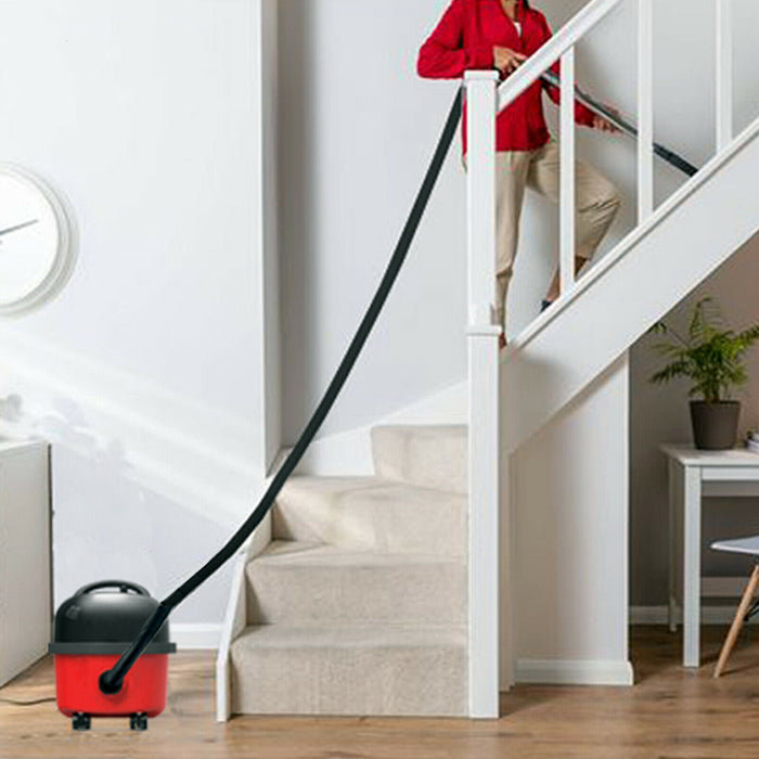 Henry tool kit - hose extends 2.5m - shot extending up the stairs.