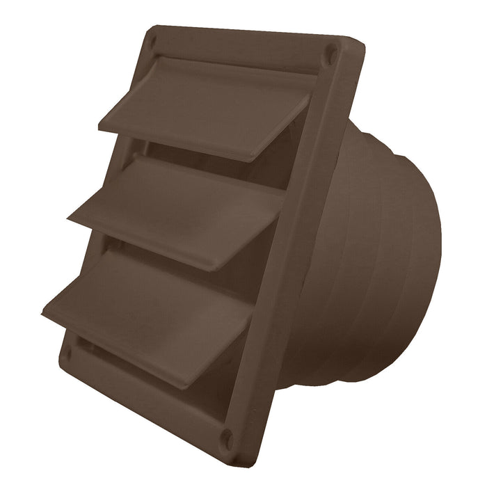 Vent Hose Wall Adaptor 4" 4.5" 5" Air Con Tumble Dryer Cooker Hood Step Outlet Brown