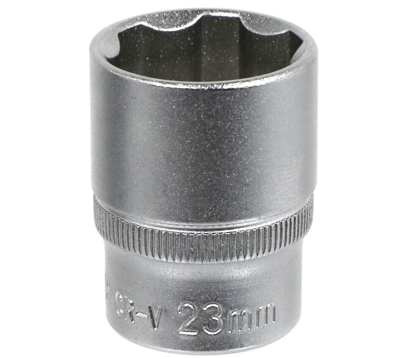 23mm Socket Square Drive 1/2" 6 Point Metric CR-V Tyre Wheel Nut Nuts Car