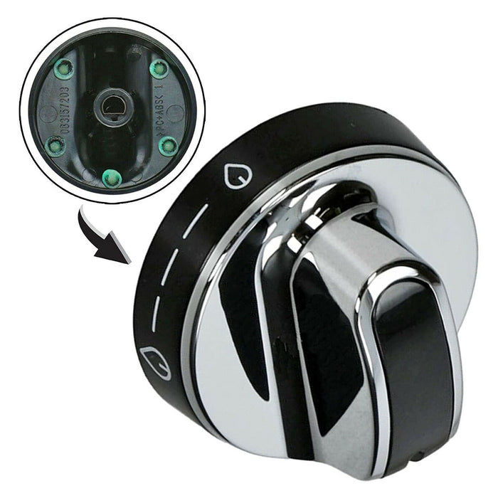 Stoves Gas Knob Hob Switch Burner Flame Chrome New World Belling 083157007