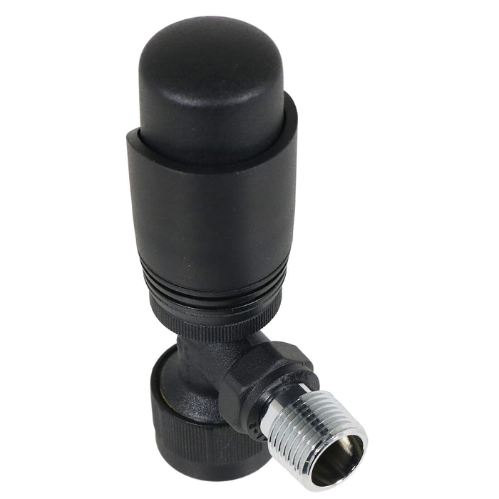 Tower Thermostatic Radiator Valve with Lockshield Black 10 - 15mm Liquid Sensor TRV4PACK-B
