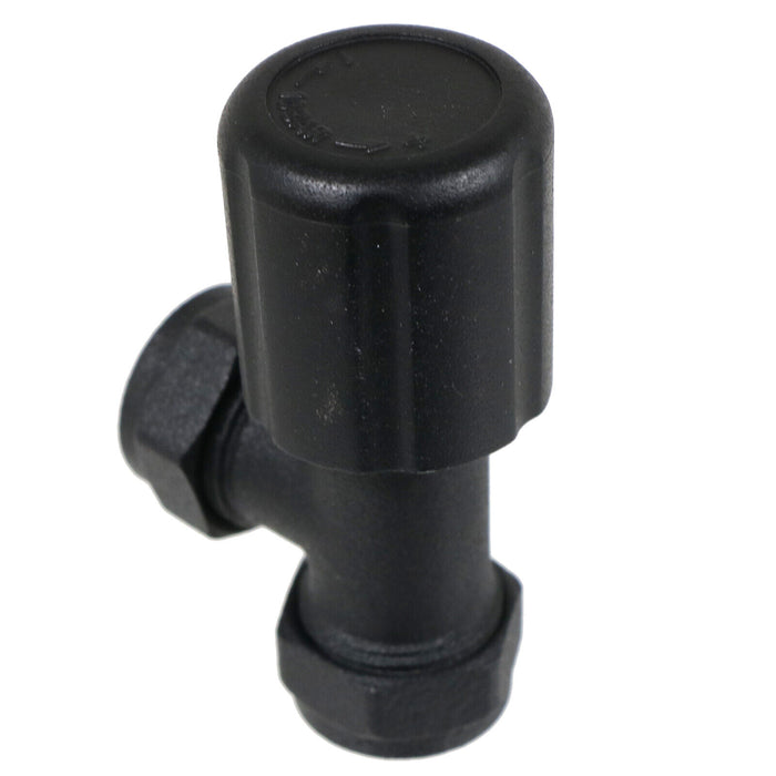 Tower Thermostatic Radiator Valve with Lockshield Black 10 - 15mm Liquid Sensor TRV4PACK-B