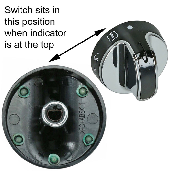 STOVES NEW WORLD Oven Knob Switch Cooker Temperature Dial Silver Black 444442687 083157008