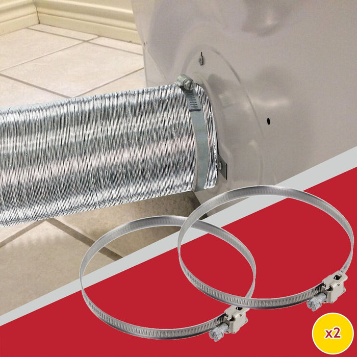 Universal Tumble Dryer Aluminium Duct Vent Hose + 2 x Pipe Clips (4" / 100mm x 5 Metres)