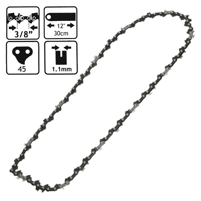 Chainsaw Chain for DeWalt DCM565N1 DCM565P1 Saw 45 Drive Link 30cm 12" 3/8"