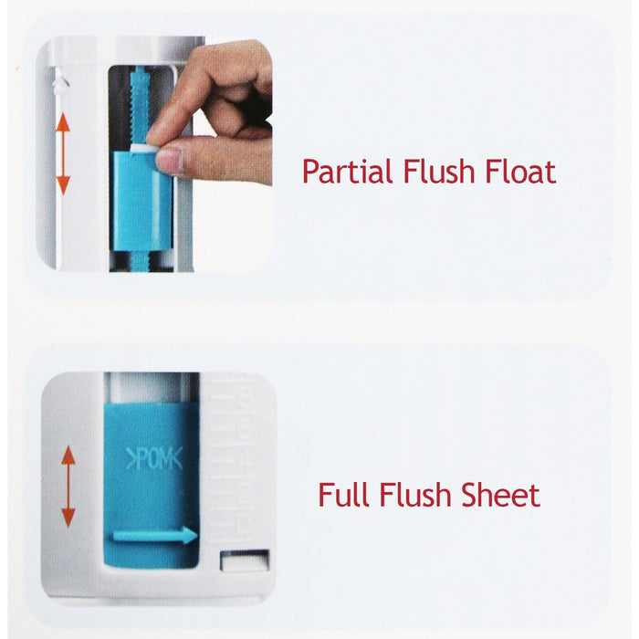 Adjustable Dual Flush Toilet Valve Concealed Cistern with Push Button (1.5" / 2" Outlet, 300mm Cable)