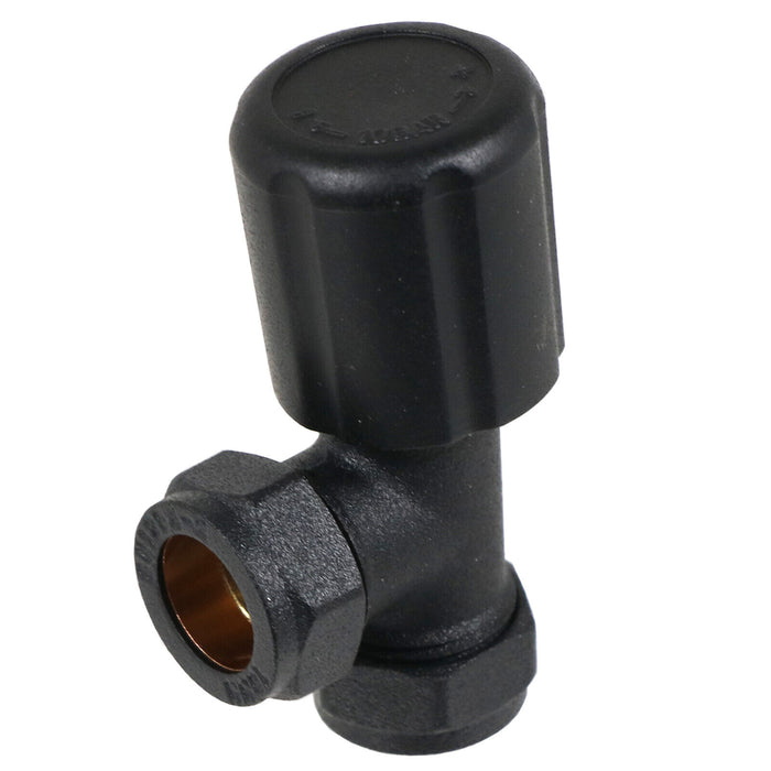 Tower Thermostatic Radiator Valve with Lockshield Black 10 - 15mm Liquid Sensor TRV4PACK-B
